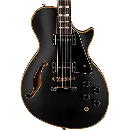 ESP String LTD Xtone PS-1000 Semi-Hollow Guitar, Vintage Black, Right, (X