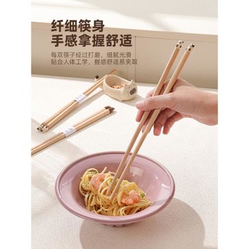 特別好看的筷子竹木情侶快子高顏值卡通小熊木筷日式家用一人一筷