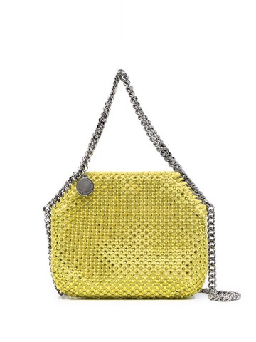 Stella McCartney - mini Falabella crystal mesh shoulder bag - women - Polyester/glass/Cotton - One Size - Yellow