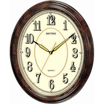 RHYTHM 麗聲鐘(CMG712) 螢光面板橢圓形古典掛鐘/32cm｜樂天全館特惠中★指定刷卡回饋10%