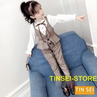 子供服 女の子 フォーマル チェック柄 ベスト 3点 パンツスーツ キッズ ジュニア ブラウス 長袖 通販 Lineポイント最大get Lineショッピング