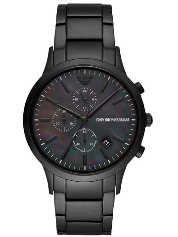 EMPORIO ARMANI 亞曼尼 AR11275 三眼時尚義大利腕錶/黑面 43mm｜樂天領券現折★全館特惠中★指定刷卡回饋10%