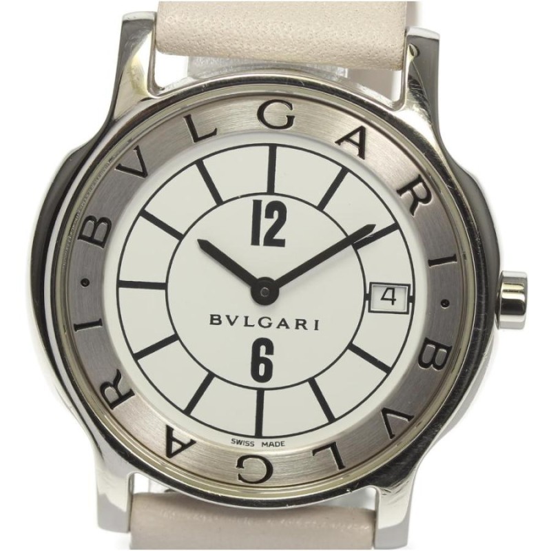 BVLGARI】ブルガリ ソロテンポ ST35S 革ベルト クォーツ メンズ | LINE 