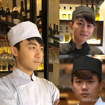 🔥桃園有貨🔥壽司帽日式料理帽日本餐廳壽司店男女服務員廚師工作帽子純色黑白 FMYY