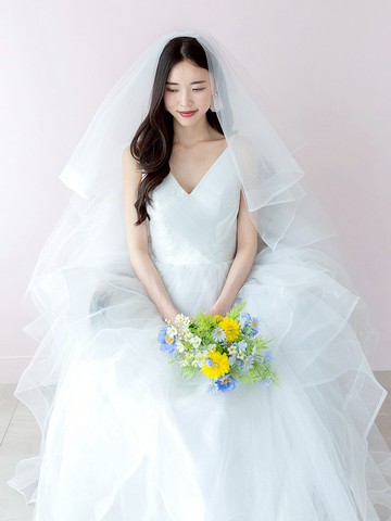 斜紋新娘雙層頭紗 髮飾 頭飾