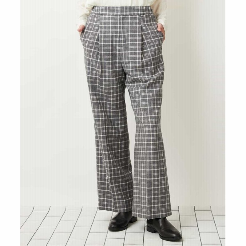 ウィンターチェックパンツ レディース グレー 通販 Lineポイント最大get Lineショッピング