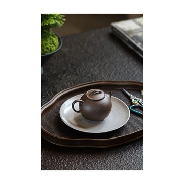 圓瓢 柴燒/天青泥 宜興原礦小品壺慢生活 泡茶壺紫砂壺茶具120cc