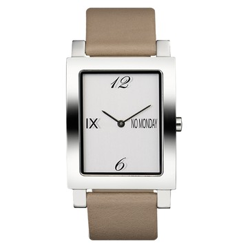 NO Monday ATAES系列設計師錶-淺棕/銀盤/32mm