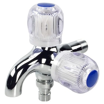 雙出水長栓 可套入兩台洗衣機管  12 x 8.5 x 11cm  1個