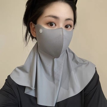 🔥優選🔥防曬麵罩全臉防紫外綫遮脖子女夏開車全臉護頸冰絲遮陽口罩臉基尼