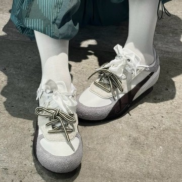 PUMA BELLA MINA 巧克力棕 灰白 麂皮拼接 薄底鞋 德訓鞋 407667-02