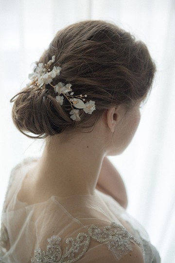 GARDEN ROSE浪漫風人造皮革髮夾 新娘頭飾
