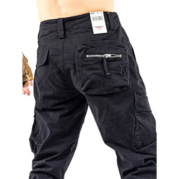 YEZOE彈力立體后袋多袋工裝褲男士寬松直筒潮流休閑褲子男款秋冬