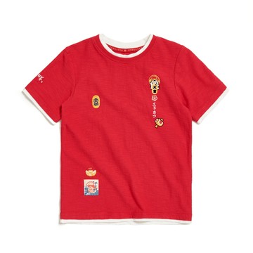 江戶勝｜童裝｜招財貓配色短袖T恤