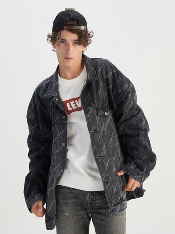 男款 TYPE3 牛仔外套 滿版LOGO 熱賣單品