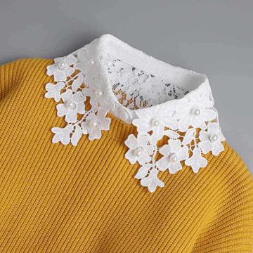 [巴黎精品] 現貨+預購 假領子襯衫領片-釘珠繡花蕾絲鏤空女裝配件2色a1gg65