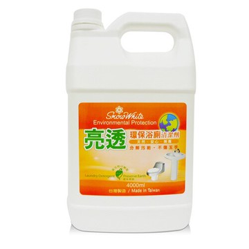 免運【史代新文具】白雪snow white 4000ml 亮透 環保浴廁清潔劑 (1箱4桶) 量大超划算