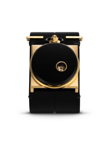 Fob Paris - R100 Gold 41mm - women - stainless steel/Bovine Leather (top grain)/Sterling Silver - L - Black
