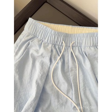 【臺灣出貨】🍋日系休閒山本褲女 藍色寬鬆薄款褲子 新款高腰直筒垂感慵懶長褲 涼感大碼褲女 顯瘦闊腿寬褲 寬褲大尺碼