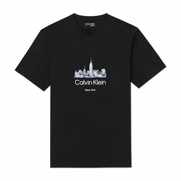 Calvin Klein CK 熱銷印刷文字圖案短袖T恤-黑色