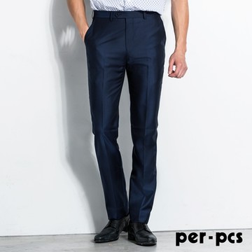 per-pcs 商務質男品味毛料合身平面西褲(718101)