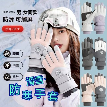 🔥台灣出貨🔥靈觸觸屏 滑雪手套 防風手套 防水防滑手套 騎車手套 騎士手套 機車手套 男女戶外騎行保暖加絨加厚手套 手套