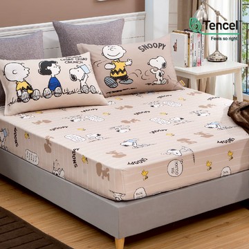 SNOOPY床包組-內含床包+枕套/200織天絲/SN136玩耍時光