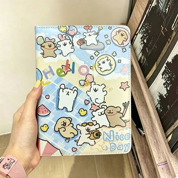 本場熱賣😊線條小狗筆記本可愛卡通手賬本學生彩頁高顏值b6手賬橫線記事本