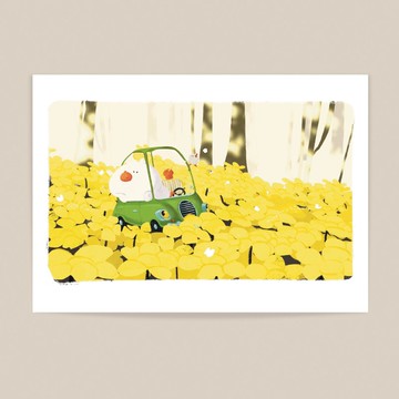 掉入花海/ B5插畫海報