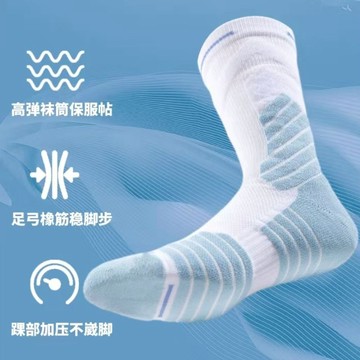 ✨壹灣出貨✨專業實戰運動襪子男長筒毛巾底加厚減震中幫精英襪中筒籃球襪美式