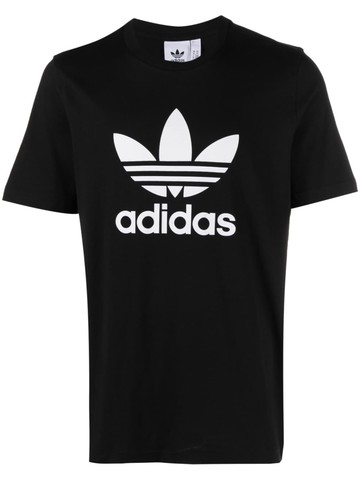 adidas - logo-print detail T-shirt - men - Cotton - XL - Black