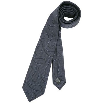 Emporio Armani 波浪紋刺繡真絲領帶(深藍色)