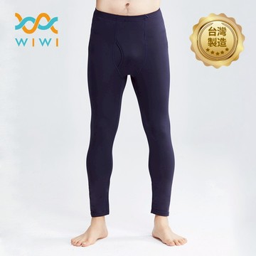 【WIWI】MIT溫灸刷毛內著發熱褲(湛海藍 男S-3XL)0.82遠紅外線 迅速升溫 加倍刷毛 3效熱感 輕薄顯瘦
