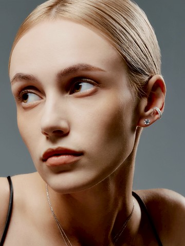 Round Pabet Eternity Ear Cuff Earring