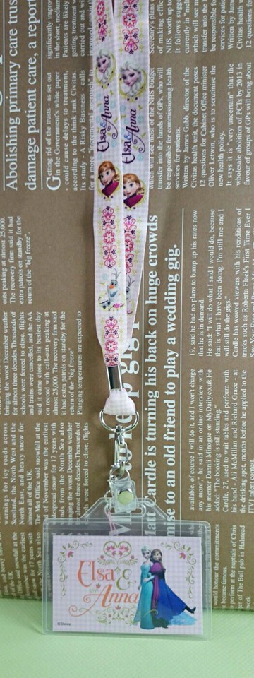 【震撼精品百貨】冰雪奇緣 Frozen 識別證 附帶 粉色 震撼日式精品百貨