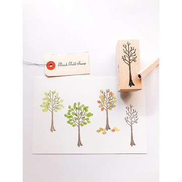 木與葉子印章 2 件組