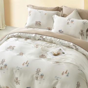 【AGAPE 亞加‧貝】《頂級60支》100%純天絲 加大6x6.2尺鋪棉兩用被床包四件組(花色任選)