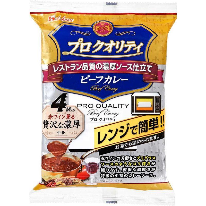 ハウス プロクオリティ ビーフカレー 4袋入り 贅沢な濃厚 540g ×6袋 レンジ化対応・レンジで簡単調理可能