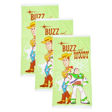 Disney 迪士尼 神氣玩具洗臉巾 3條 綠色 精梳棉 柔軟吸水