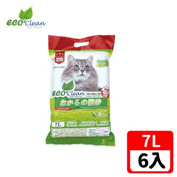 ECO艾可-豆腐貓砂7L-綠茶-6入一箱