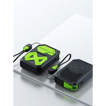 機甲磁吸無線充電寶 攜AC插頭自帶線多功能充電