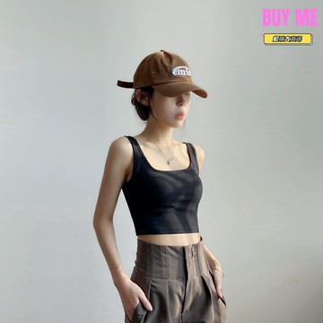 【防走光百搭】吊帶背心 方領背心 短款背心 吊帶上衣 無袖打底衫 美背設計 內置胸墊 修身顯瘦 夏季外穿內搭