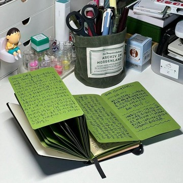 下殺價🔥抹茶摺頁筆記本夢境日記本高顏值ins風手賬本女孩專用記事本禮物0AL2