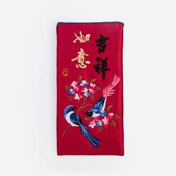 春華工坊緞面刺繡布荷包 吉祥如意