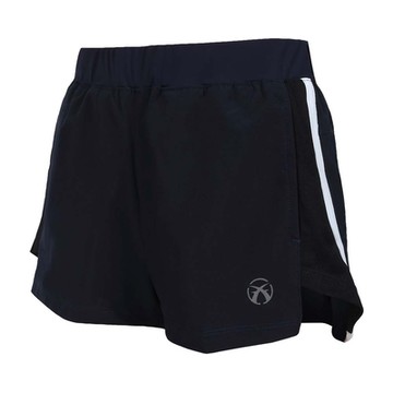 FIRESTAR 女四面彈慢跑短褲-3分褲 慢跑 訓練 CL421-93 丈青白