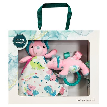 Mary Meyer 蜜兒 經典禮盒 可愛造型安撫巾 刺激寶寶視覺能力  跳跳角角龍  1盒