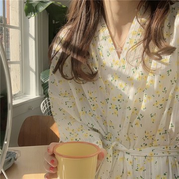 日式和服 日系和服日式睡衣女2022年新款睡袍春秋季女款棉質長袖家居服睡裙【HZ66822】
