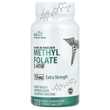 Nutri, 甲基葉酸，特強型，15 毫克，120 片全素片劑