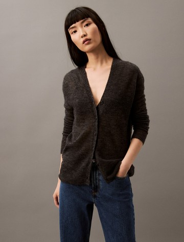 Calvin Klein 透視羊駝毛開襟外套