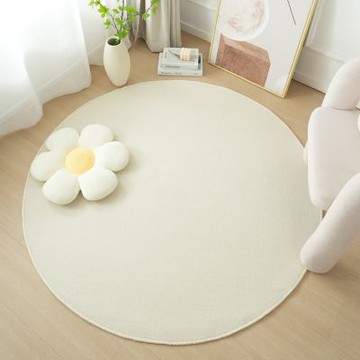 【匠俱】奶油風圓形地毯 攝影棚拍照背景毯直徑120cm-拍照背景毯 減震防滑